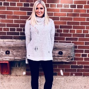 Express distressed gray sweater